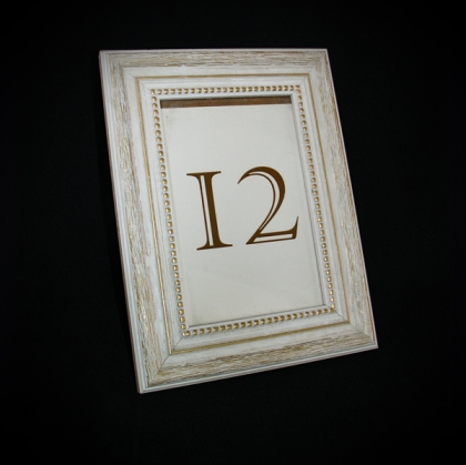 Table Number - Classic washed White frame