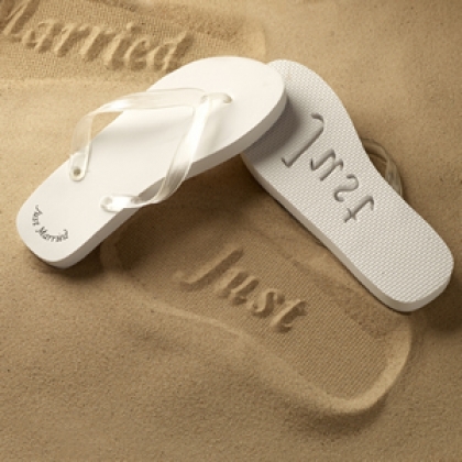 &quot;Just Married&quot; Flip Flops