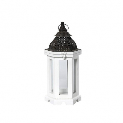 Lantern White Polygon 18X38.5cm