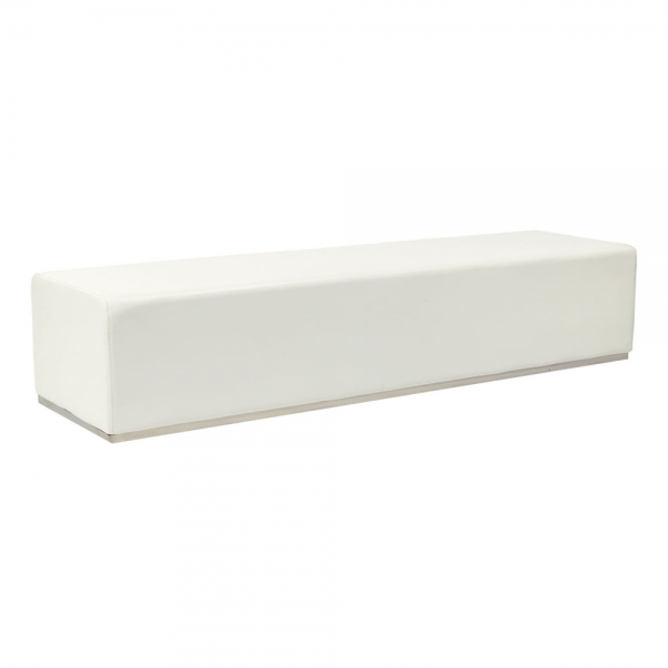 Bench - White leather 250cm