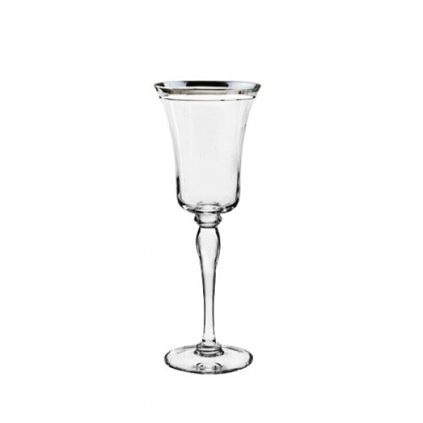 Imperial Wine Glass With Silver Rim